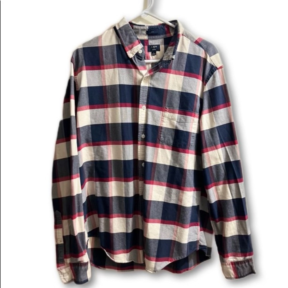 Mens J. Crew XL blue/red/white button down